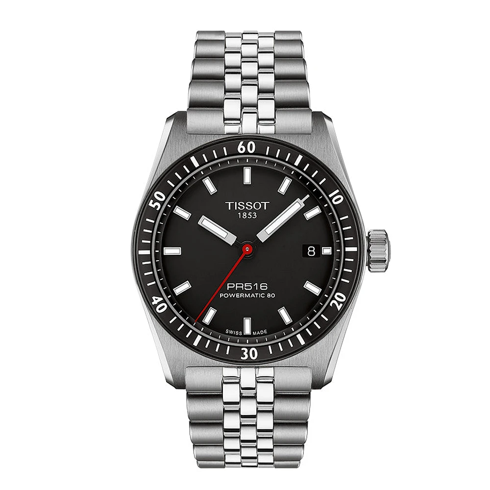Tissot PR516 Powermatic 80 Black Dial Watch | T1494071105100
