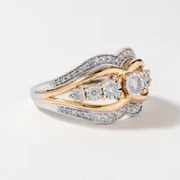 Diamond Dinner Ring 10K Yellow and White Gold (0.50 ct tw)