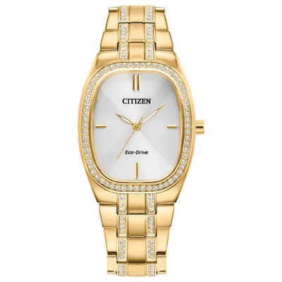 Citizen Eco-Drive Crystal Gold Tone Stainless Steel Watch | EM1082-50A
