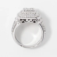 Diamond Cluster Ring 14K White Gold (2.00 ct tw)