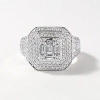 Diamond Cluster Ring 14K White Gold (2.00 ct tw)