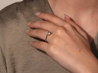 Lab Grown Oval Cut Diamond Engagement Ring 14K White Gold (1.57 ct