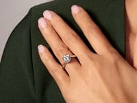 Lab Grown Round Cut Diamond Engagement Ring 14K White Gold ( ct