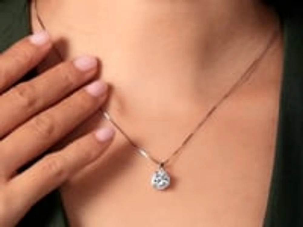 Lab Grown Diamond Necklace in 14K White Gold (1.34 ct tw)
