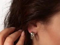 Textured Hoop Earring in 10K Yellow Gold