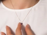Heart Shaped Amethyst Necklace in 10K Yellow Gold