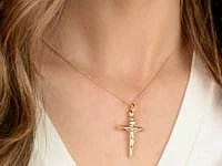 Crucifix Cross Pendant in 10K Italian Yellow Gold