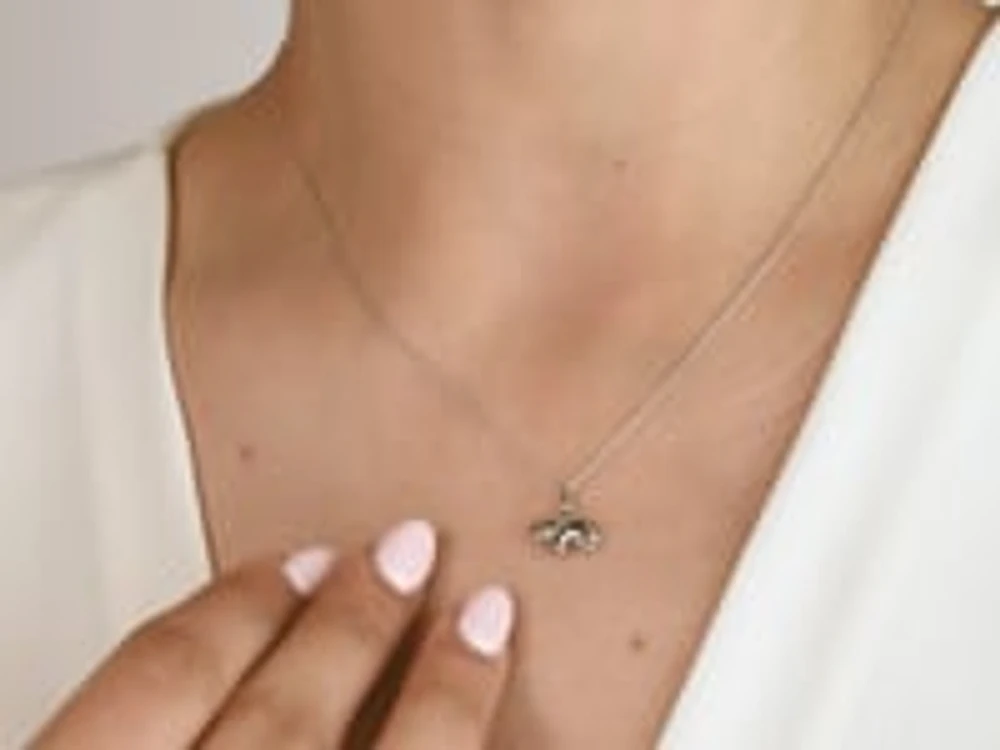 Elephant Pendant in 10K White Gold