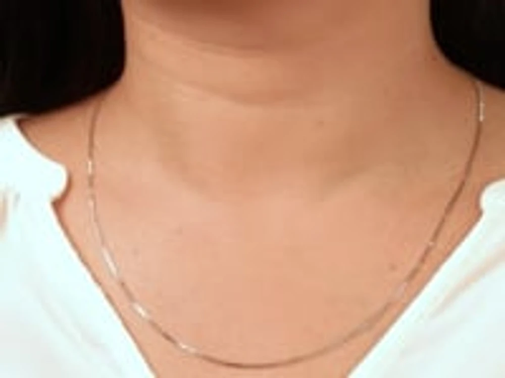 10K White Gold 1.00mm Box Chain (20")