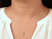 "K" Initial Pendant in 10K White Gold