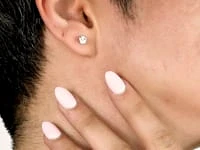 Lab Grown Diamond Stud Earrings in 14K White Gold ( ct tw