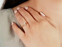 Pear Shape Lab Grown Diamond Promise Ring 10K Yellow Gold (0.30 ct