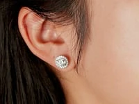 Lab Grown Diamond Stud Earrings in 14K White Gold (2.04 ct tw)