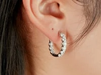 Lab Grown Diamond Hoop Earrings in 14K White Gold (3.00 ct tw)