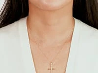 Tube Cross Pendant in 10K Italian Yellow Gold