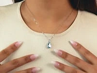 Blue Topaz Pendant Necklace in 10K White Gold