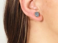 10x8mm Dark Opal Stud Earrings in 10K Yellow Gold