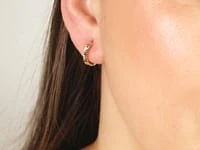 Diamond Cut Hoop Earrings in 14K Yellow Gold
