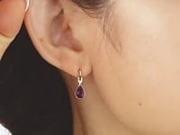 Amethyst Earrings in 10K Yellow Gold