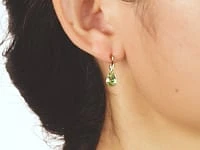 Pear Shape Peridot Earrings in 10K Yellow Gold