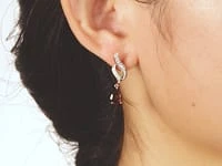 Garnet Earrings in 10K Yellow Gold