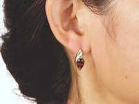 Garnet Earrings in 10K Yellow Gold