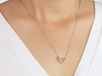 10K Yellow Gold Diamond Heart Necklace (0.12 ct tw)
