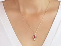 Oval Ruby Necklace in 10K Yellow Gold