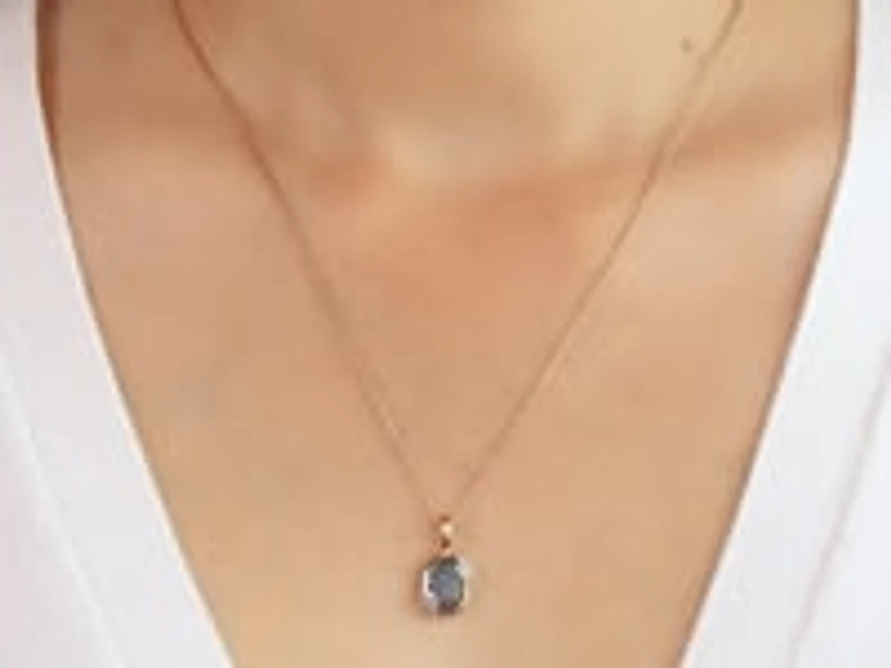 Dark Opal Necklace in 10K Yellow Gold
