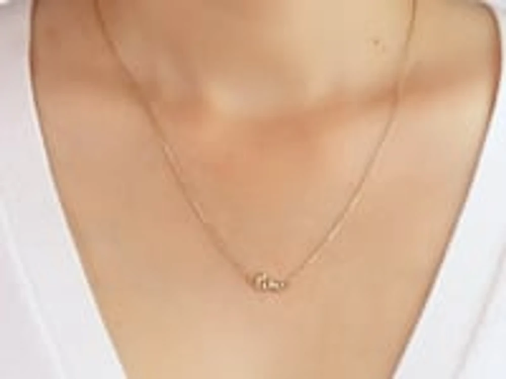 10K Yellow Gold "Love" Script Necklace