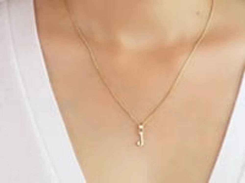 "J" Initial Pendant in 10K Yellow Gold