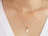 Mother Mary Oval Diamond Cut Pendant in 14K Yellow Gold