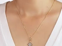 Blossom Rope Edge Flower Pendant in 10K Yellow Gold