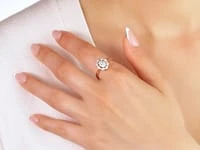 Oval Shape Diamond Cluster Ring 10K Yellow and White Gold (0.38 ct