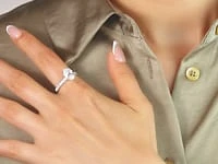 Oval Lab-Grown Diamond Engagement Ring with Hidden Halo 14K White G