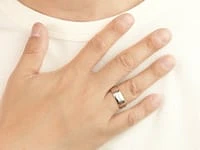 Men's Wedding Band in 10K White and Yellow Gold - Size 10