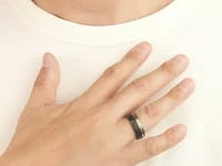 Men's 8mm Faceted Tungsten Ring - Size 10
