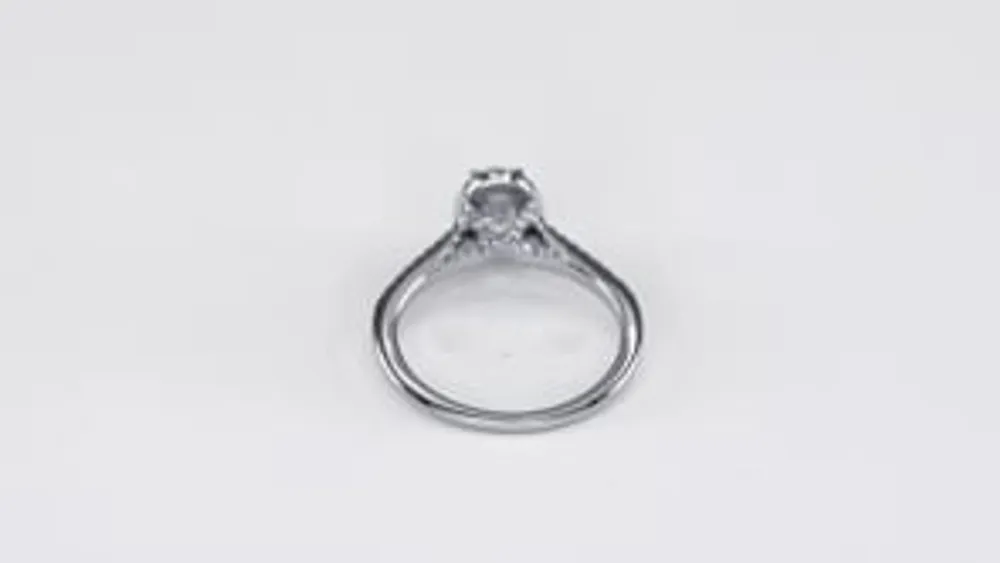 Oval Cut Diamond Engagement Ring 14K White Gold (0.75 ct tw)