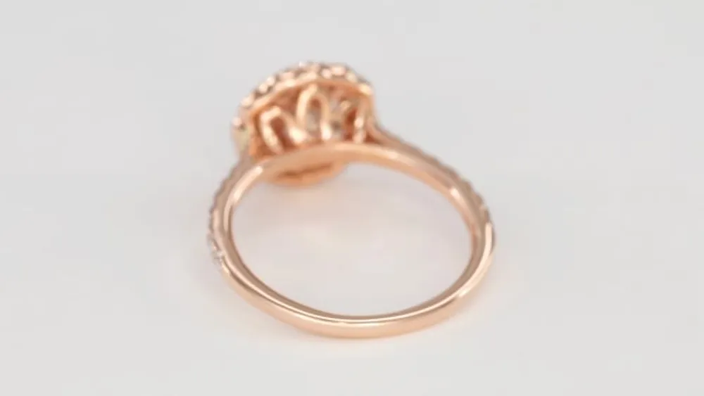 14K Rose Gold Double Halo Diamond Engagement Ring (1.00 ct tw)