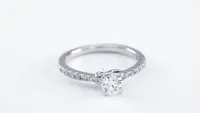 Diamond Engagement Ring with Infinity Side Design 14K White Gold (0