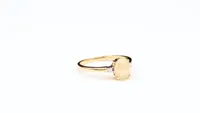 Opal Ring WIth Diamond Accents 14K Yellow Gold