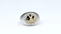 Mens Diamond Golf Ring 10K Yellow and White Gold (0.50 ct tw)