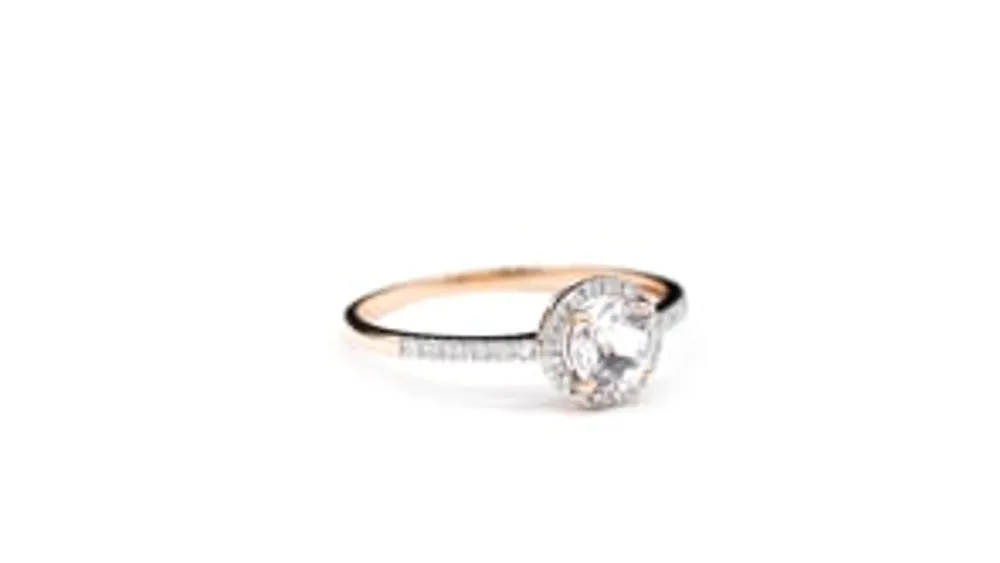 Morganite Ring with Diamond Accents 14K Rose Gold