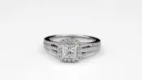 Princess Cut Diamond Engagement Ring 18K White Gold (1.47 ct tw)