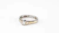 -Robin- Engagement Ring With Sapphire Accents Two-Tone 14K White an