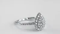 White Gold Pear Shape Diamond Cluster Ring 10K (0.75ct t