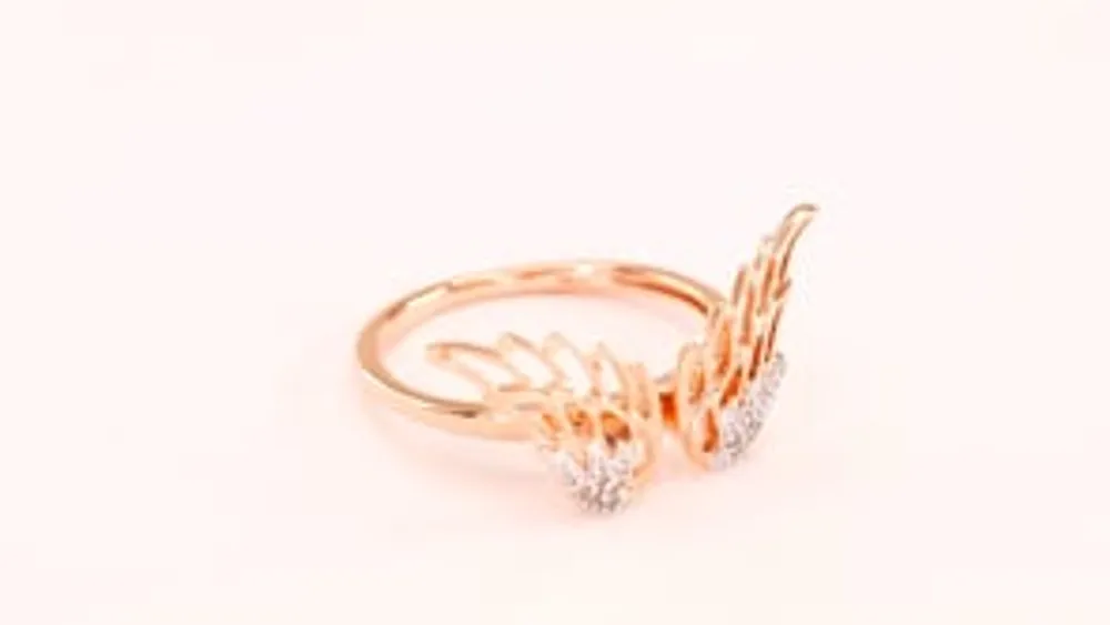 Angel Wing Diamond Ring 10K Rose Gold (0.05 ct tw)