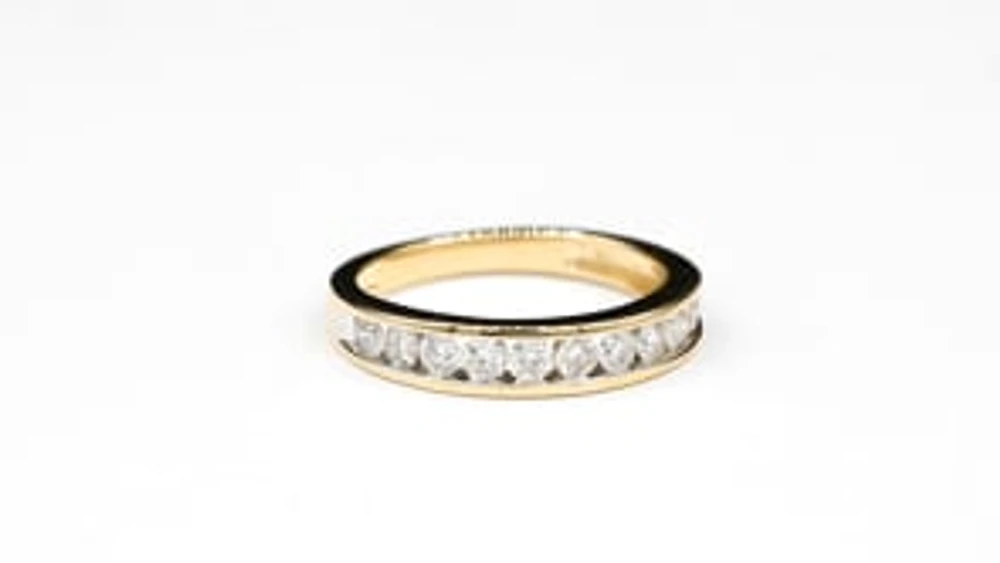 Channel Set Diamond Anniversary Ring 14K Yellow Gold ( ct tw