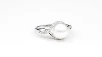 Cultured Pearl and Diamond Ring 14K White Gold (0.17ct tw)