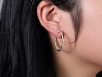Diamond Hoop Earrings in 14K White Gold (1.50 ct tw)